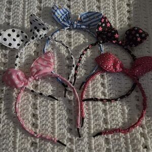 Set of 5 Polka Dot and Star Patterned Headbands